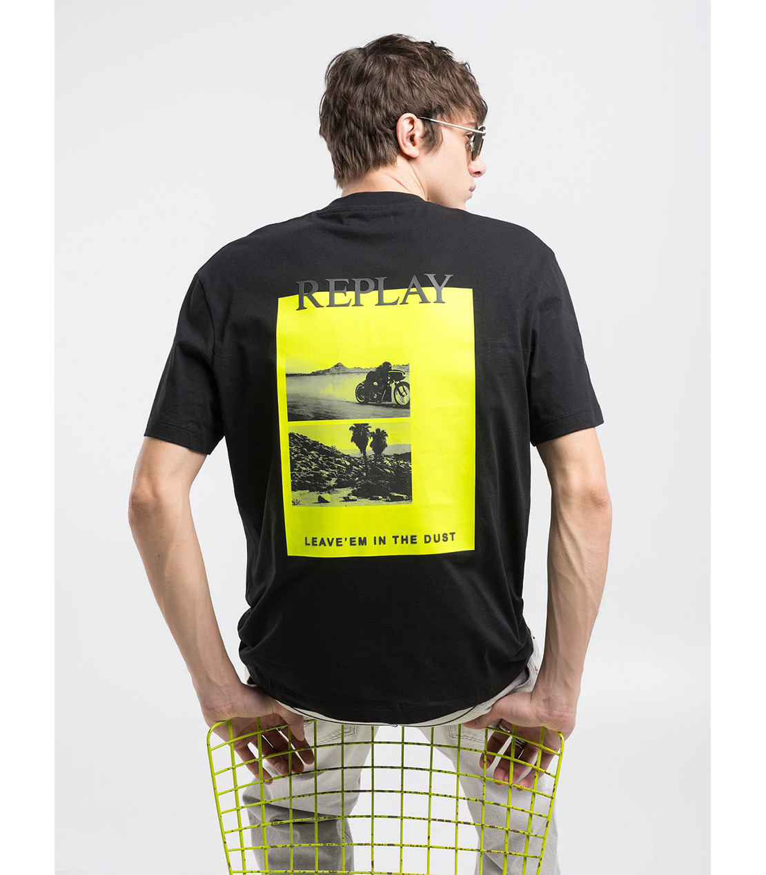 リラックスフィット ベーシックジャ－ジーコットンプリントTシャツ 詳細画像 ブラック 3